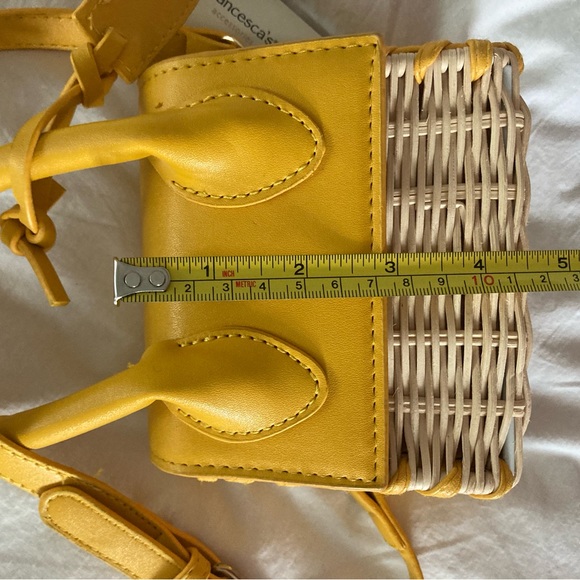 Mini Straw Crossbody Purse Yellow - Picture 9 of 11